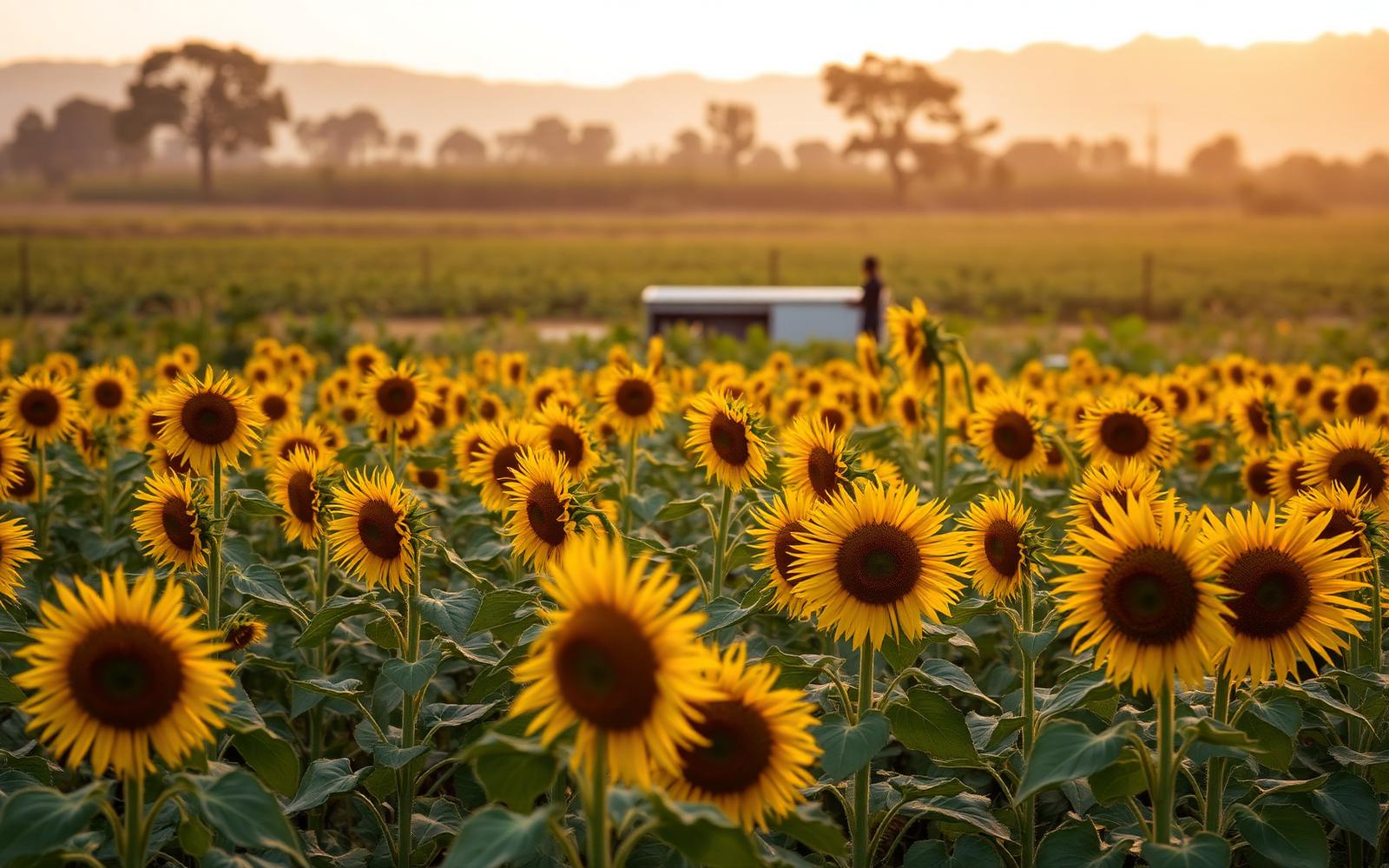 Sunflower field in Kitui at sunrise